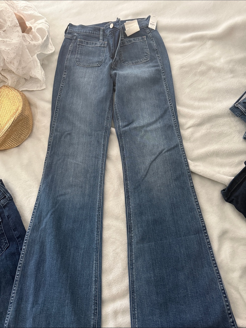 GAP Wide-Leg Flare Jeans - Dark Blue Wash